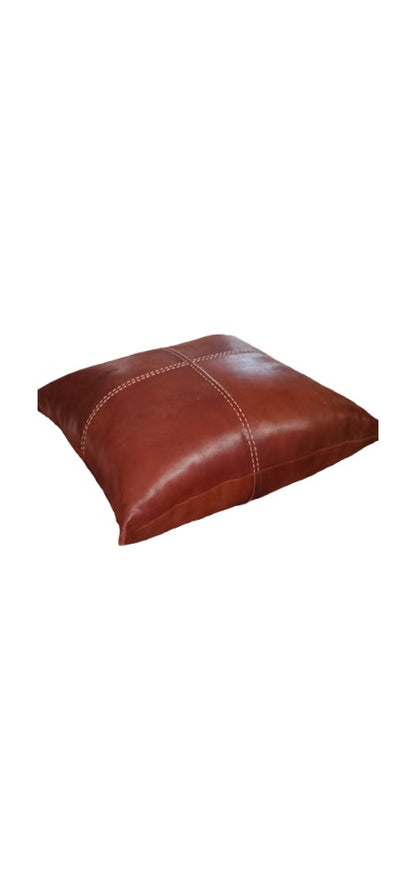 Brown Leather Armchair with Cushion