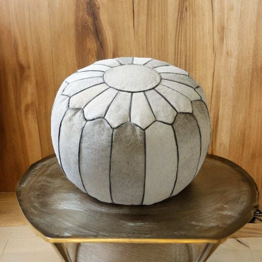 Silver Bloom Moroccan Pouf