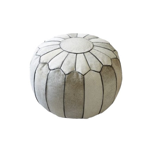 Silver Bloom Moroccan Pouf