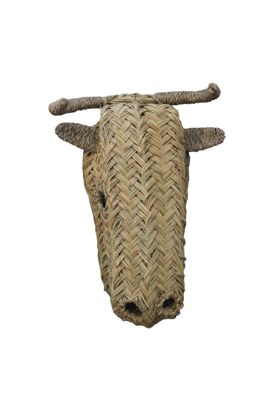 Wicker Bull Head Wall Decor