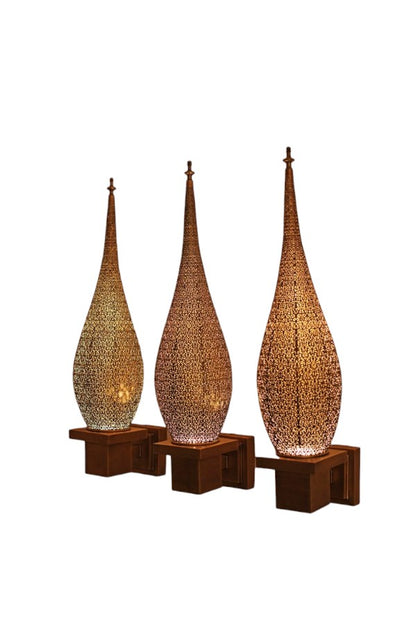 Moroccan Brass Table Lamps Set