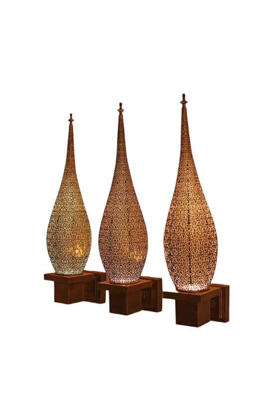 Moroccan Brass Table Lamps Set