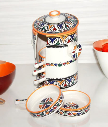 Hand-Painted Moroccan Tea Set