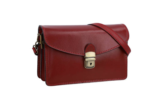 Classic Red Leather Shoulder Bag